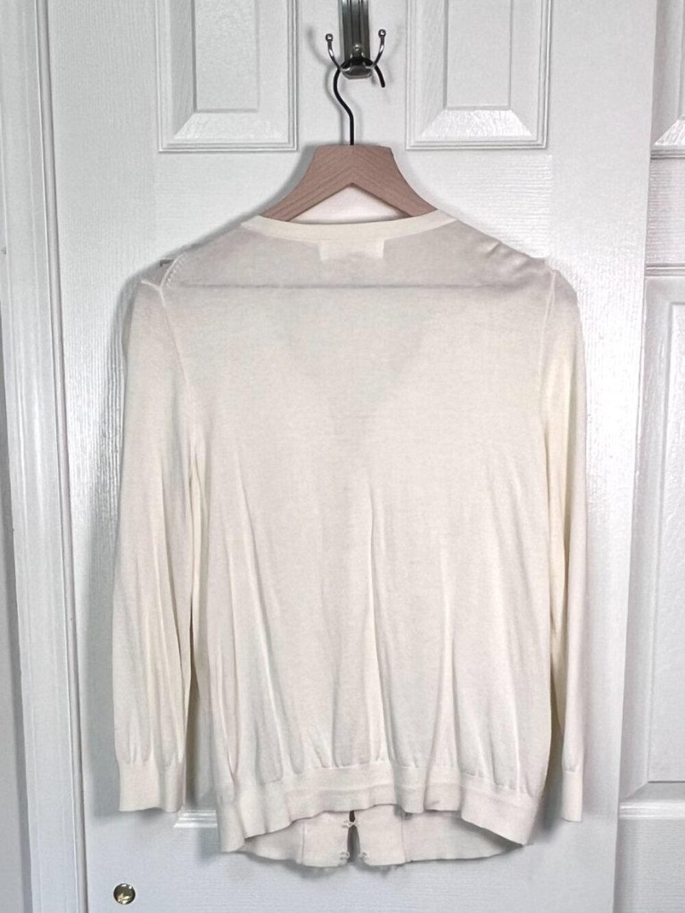 Michael Kors Studded 3/4 Sleeve Cardigan Sweater Ivory Size Large - Picture 5 of 6